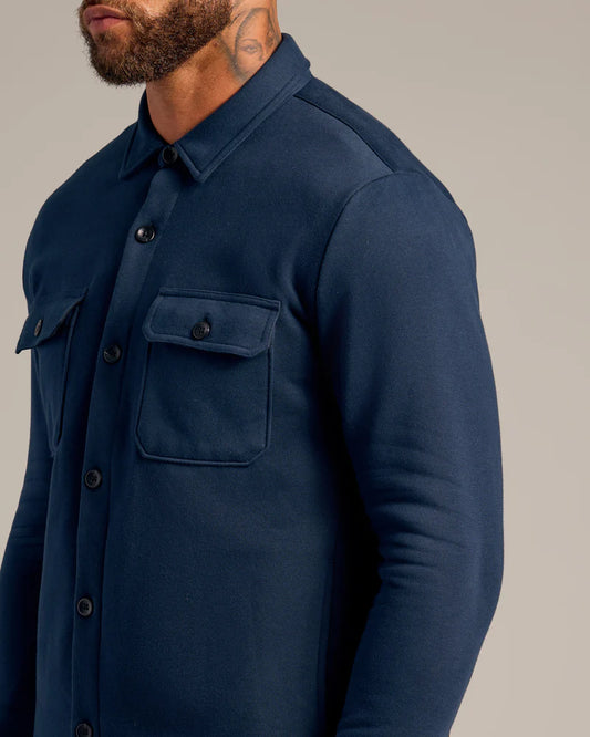 Navy Fleece Shirt Jacket