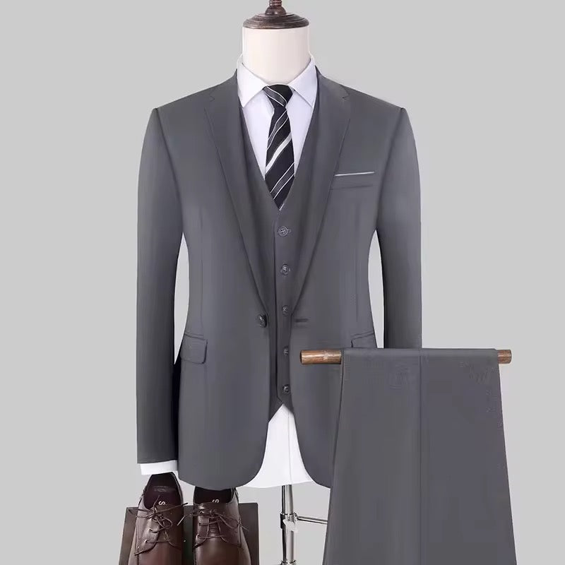 2024 Men Suit Set Men's Three-piece Business Professional Suit Korean Slim Man Groom Wedding
Formal Set Suits