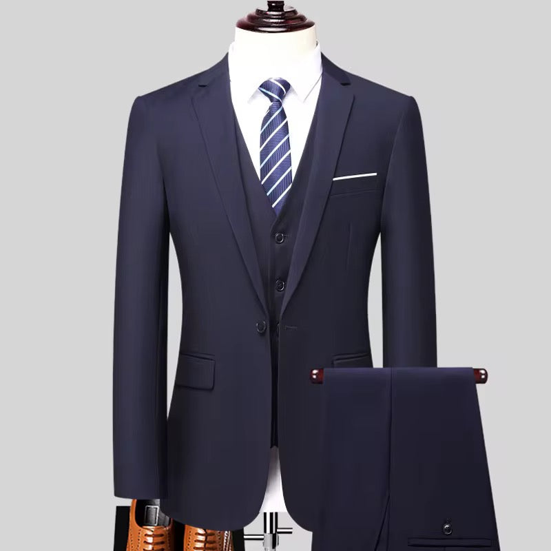 2024 Men Suit Set Men's Three-piece Business Professional Suit Korean Slim Man Groom Wedding
Formal Set Suits