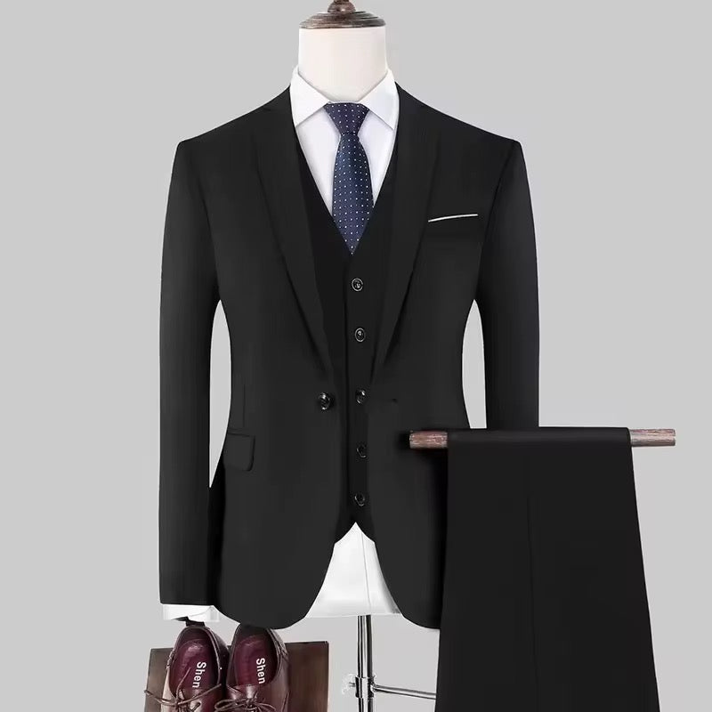 2024 Men Suit Set Men's Three-piece Business Professional Suit Korean Slim Man Groom Wedding
Formal Set Suits