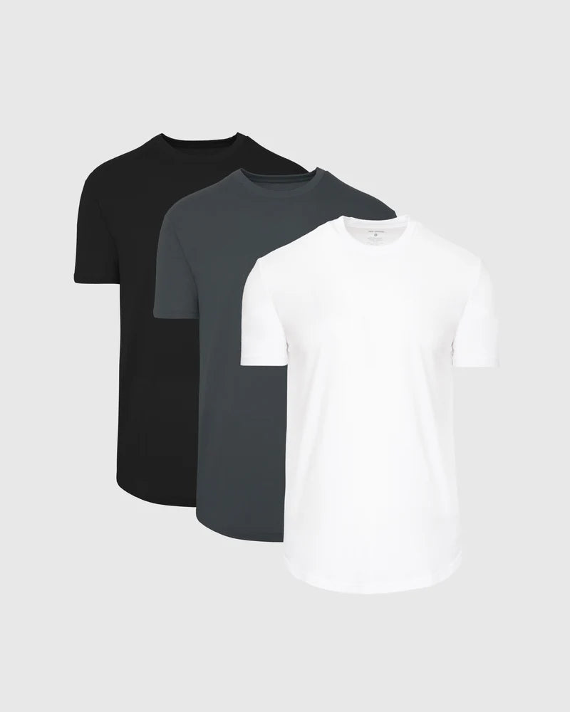 t-shirt    Short Sleeve Curved Hem Crew 3-Pack